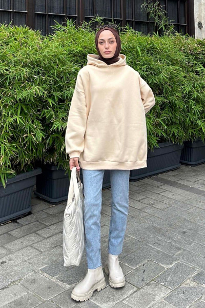 Kapüşonlu Salaş Sweatshirt Kapüşonlu Salaş Sweatshirt