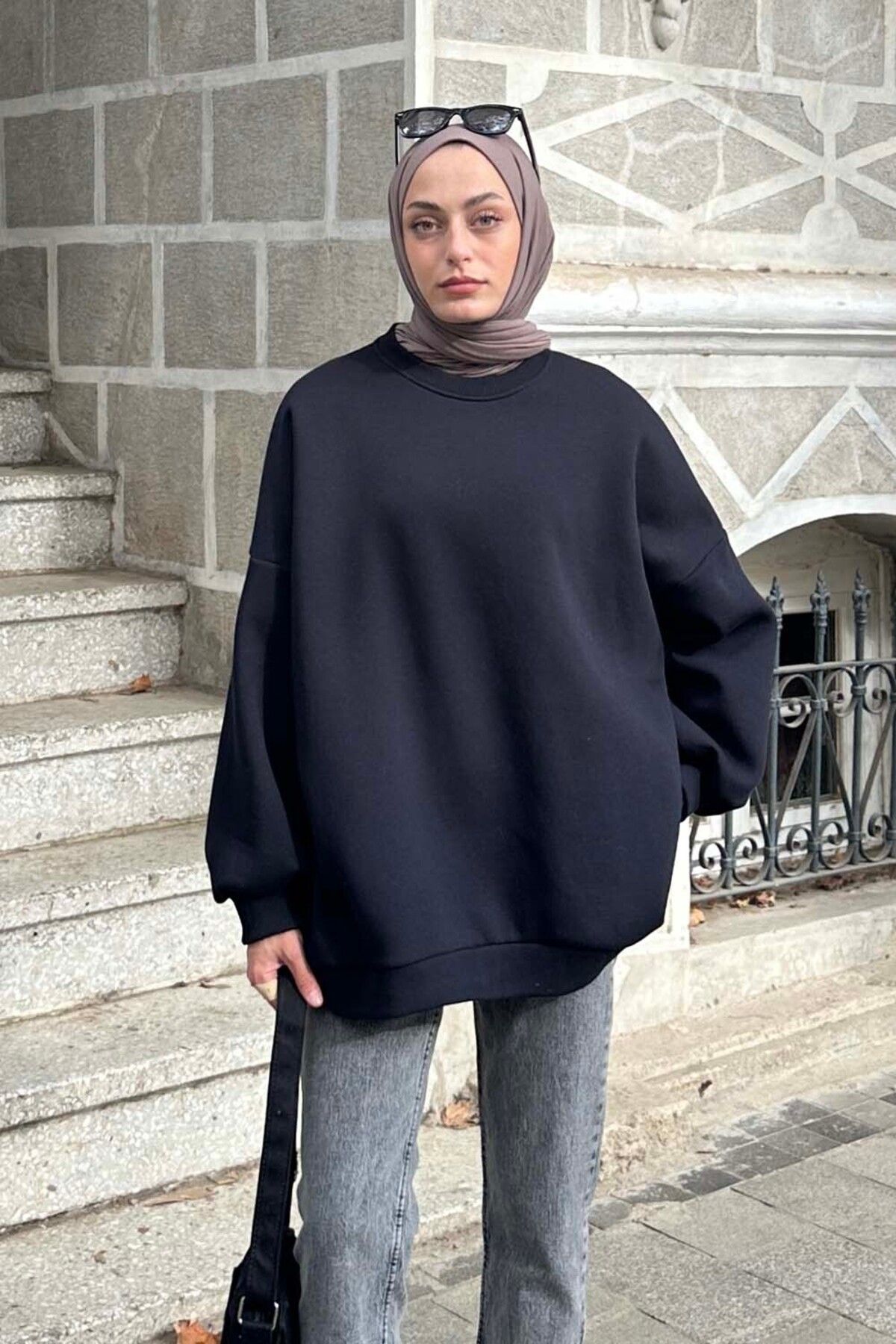 Jasmin Bisiklet Yaka Oversize Sweat