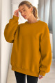 Kadın Bisiklet Yaka Basic Oversize Sweatshirt HARDAL