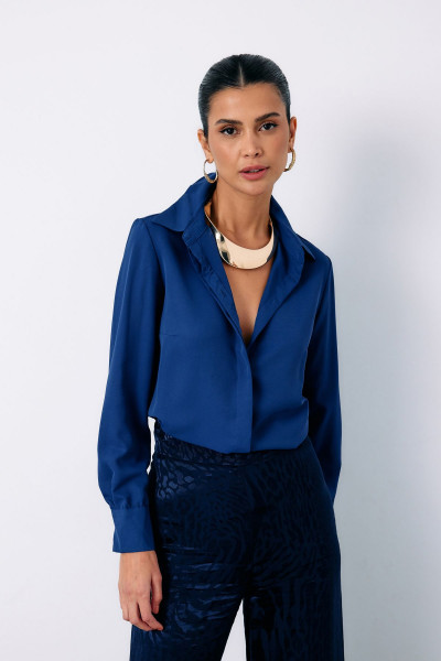 Klasik Düz Gömlek - LACİVERT Klasik Düz Gömlek - LACİVERT