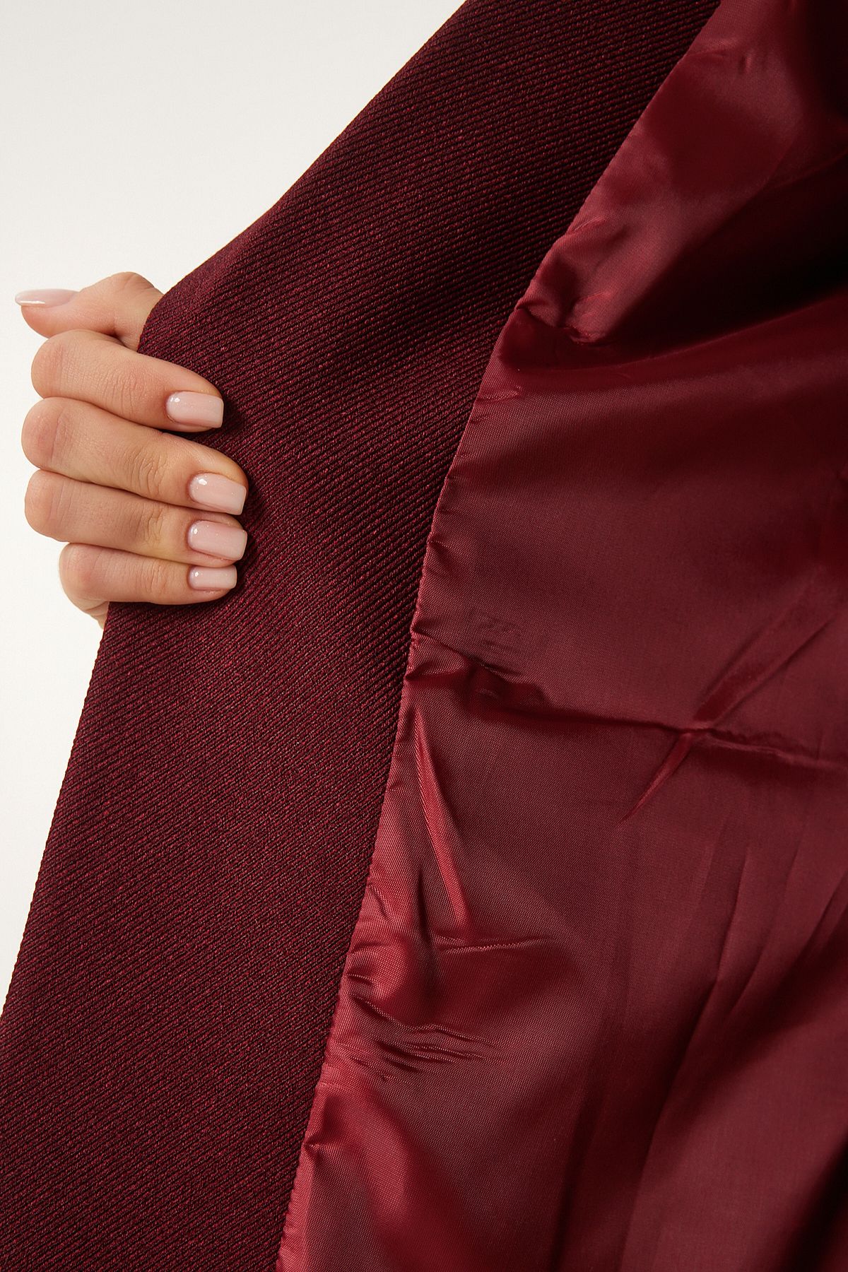 Vatkalı Dokuma Blazer Ceket BORDO LHL0002 Vatkalı Dokuma Blazer Ceket BORDO LHL0002