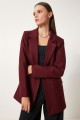 Vatkalı Dokuma Blazer Ceket BORDO LHL0002 Vatkalı Dokuma Blazer Ceket BORDO LHL0002