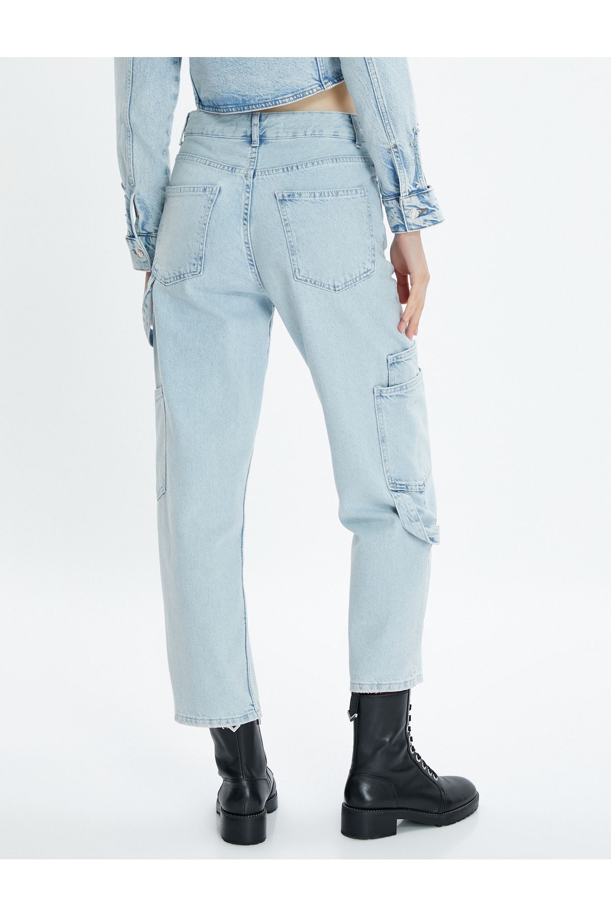 Kargo Kot Pantolon Straight Jean Kısa Düz Paça Yüksek Bel - Eve Jean Kargo Kot Pantolon Straight Jean Kısa Düz Paça Yüksek Bel - Eve Jean