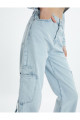 Kargo Kot Pantolon Straight Jean Kısa Düz Paça Yüksek Bel - Eve Jean Kargo Kot Pantolon Straight Jean Kısa Düz Paça Yüksek Bel - Eve Jean
