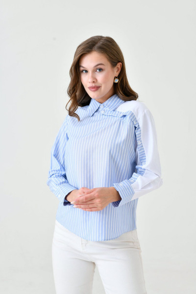 Kadın Özel Tasarım Yaka Kol Düğmeli Çizgi Garnili Tesettüre Uygun Bluz Gömlek Kadın Özel Tasarım Yaka Kol Düğmeli Çizgi Garnili Tesettüre Uygun Bluz Gömlek