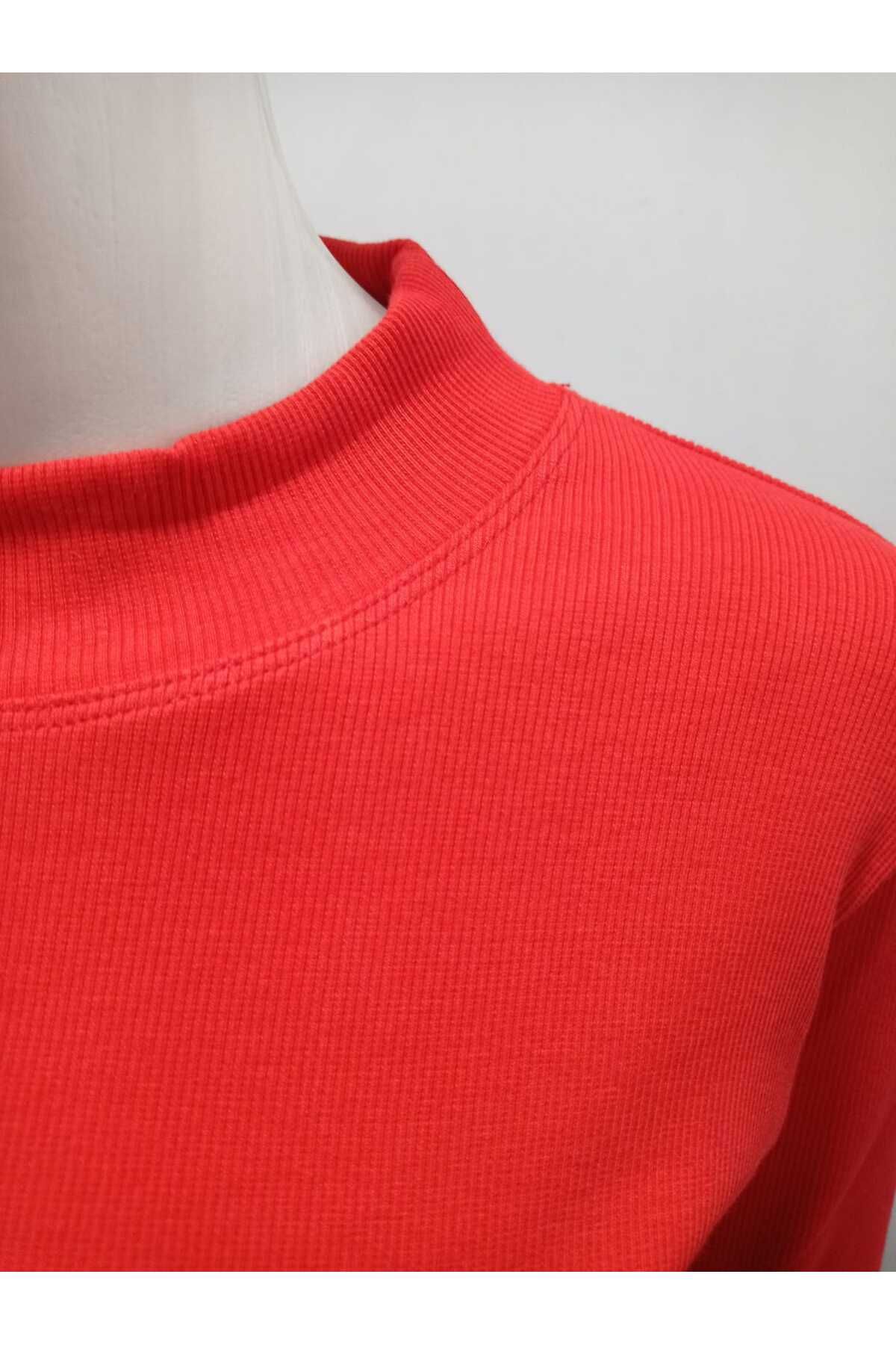 Kırmızı Yarım Balıkçı Body TAMKALIP Soft Touch Pamuklu Kaşkorse Bluz Kırmızı Yarım Balıkçı Body TAMKALIP Soft Touch Pamuklu Kaşkorse Bluz