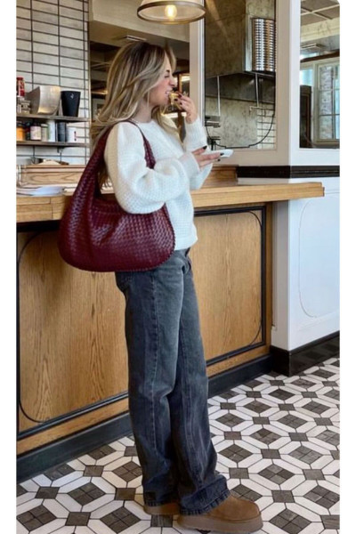 Kadın Retro Large Bttg Omuz Çantası Bordo Kadın Retro Large Bttg Omuz Çantası Bordo