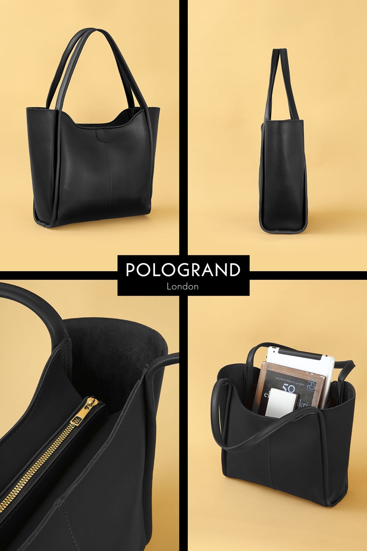 Orijinal Geniş Hacimli Lüks Yumuşak Deri Shopper Fermuarlı Çift Saplı Büyük El Kol ve Omuz Çantası Orijinal Geniş Hacimli Lüks Yumuşak Deri Shopper Fermuarlı Çift Saplı Büyük El Kol ve Omuz Çantası