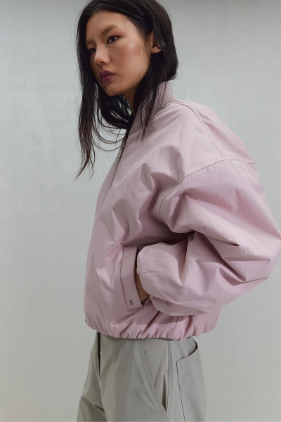 Pembe Bob Kısa Mont Pembe Bob Kısa Mont