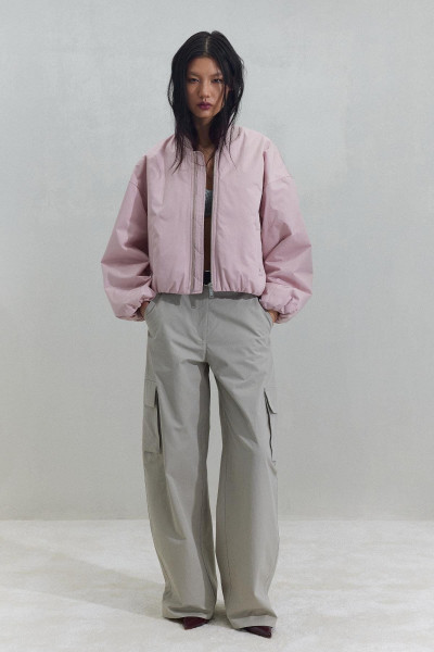 Pembe Bob Kısa Mont Pembe Bob Kısa Mont