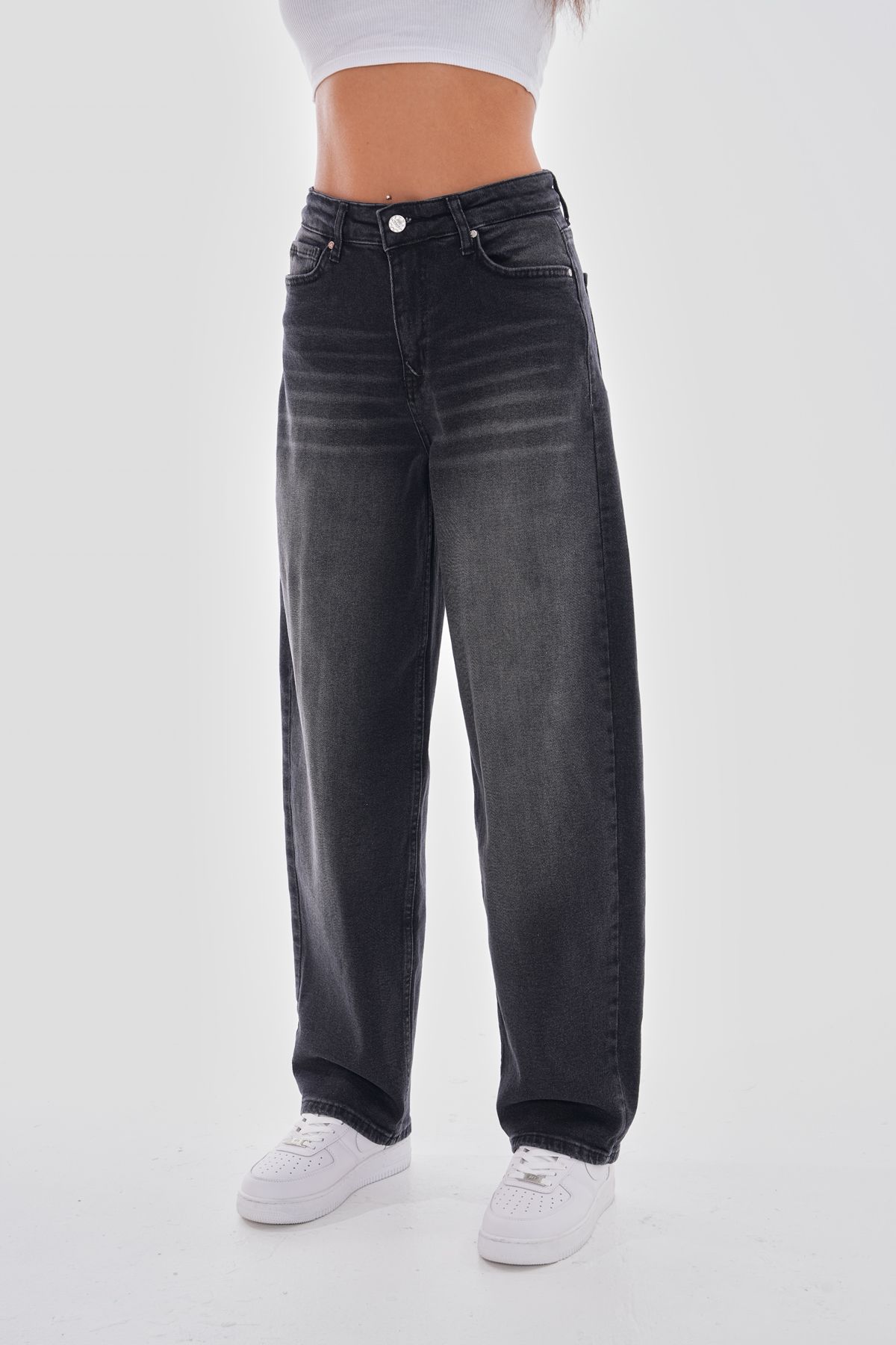 Kadın Soluk Efektli Bol Kesim Rahat Geniş Paça Baggy Jean Kadın Soluk Efektli Bol Kesim Rahat Geniş Paça Baggy Jean