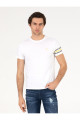 Beyaz Bisiklet Yaka Slim Fit T-Shirt 50269976-VR013