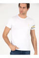 Beyaz Bisiklet Yaka Slim Fit T-Shirt 50269976-VR013