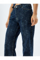 Desenli Düz Paça Kot Pantolon - Nora Longer Straight Jeans