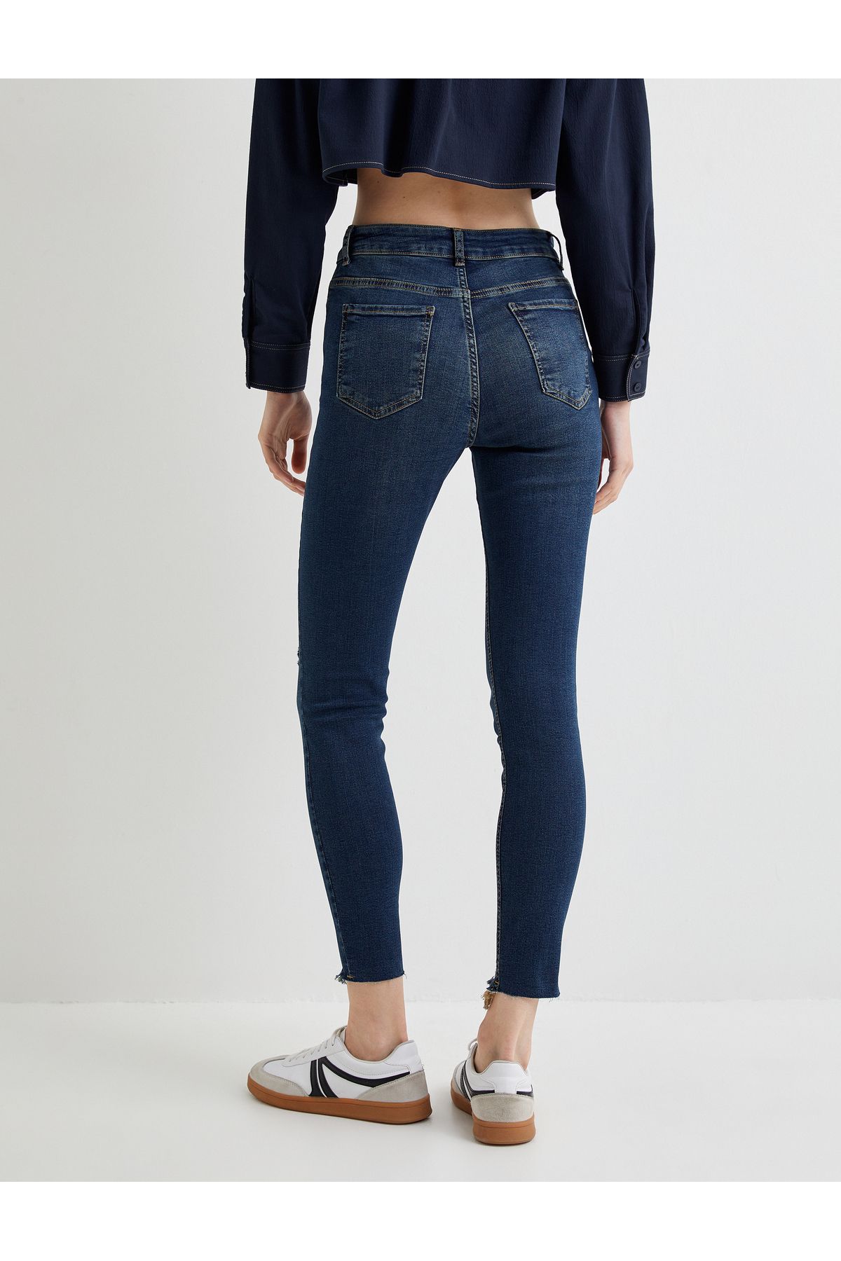 Yüksek Bel Skinny Fit Jeans Dar Kısa Paça Dar Kesim - Carmen Skinny Jean