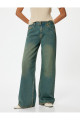 Standart Bel Bol Kalıp Düz Paça Cepli Pamuklu Kot Pantolon - Loose Straight Fit Jean Standart Bel Bol Kalıp Düz Paça Cepli Pamuklu Kot Pantolon - Loose Straight Fit Jean