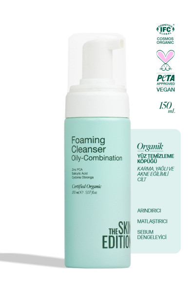 Organik | Yüz Temizleme Köpüğü 150 ml | Karma, Yağlı, Akne Eğilimli Cilt | Arındırıcı, Dengeleyici Organik | Yüz Temizleme Köpüğü 150 ml | Karma, Yağlı, Akne Eğilimli Cilt | Arındırıcı, Dengeleyici