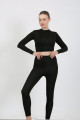 Slim Fit Yüksek Bel Toparlayıcı Crop Seamless Kadın Tayt Takım