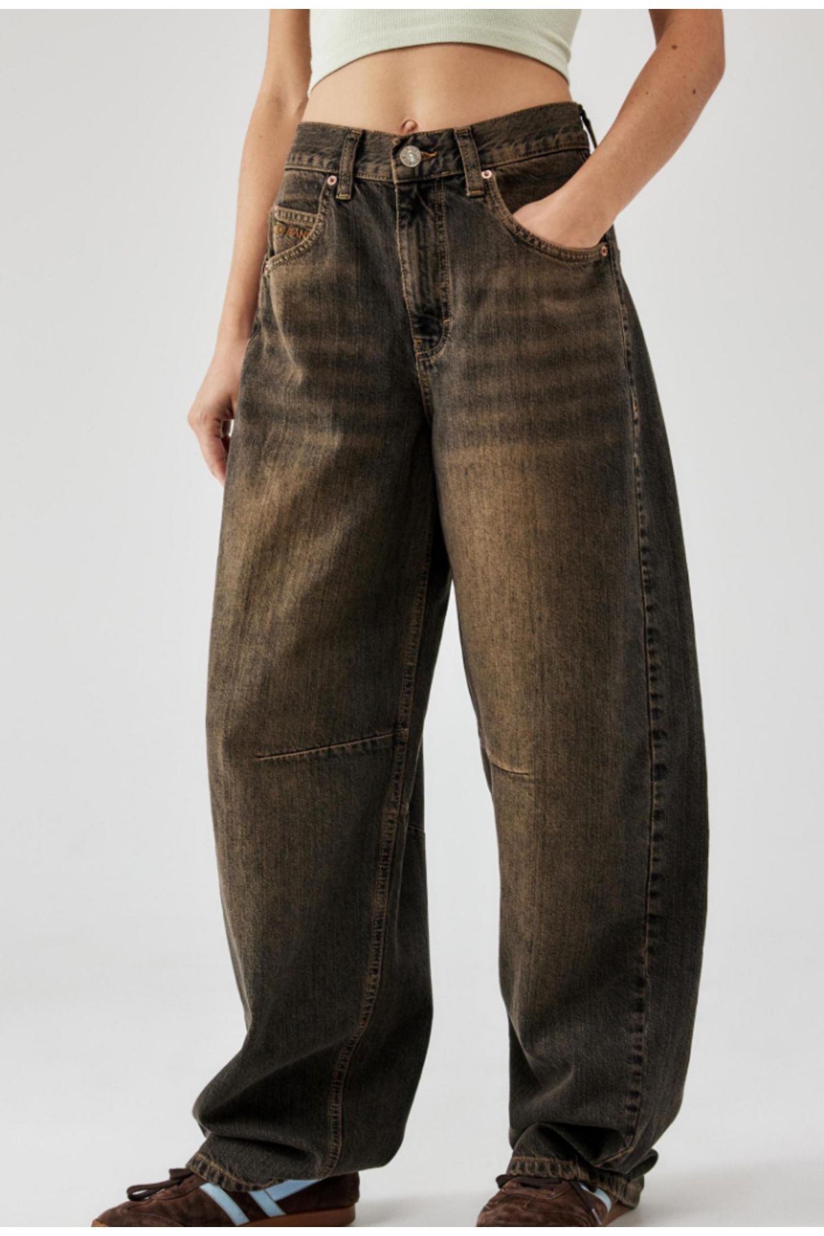 Trend Unisex Loose Fit Bel Kemer Detay Baggy Jean Pantolon Trend Unisex Loose Fit Bel Kemer Detay Baggy Jean Pantolon