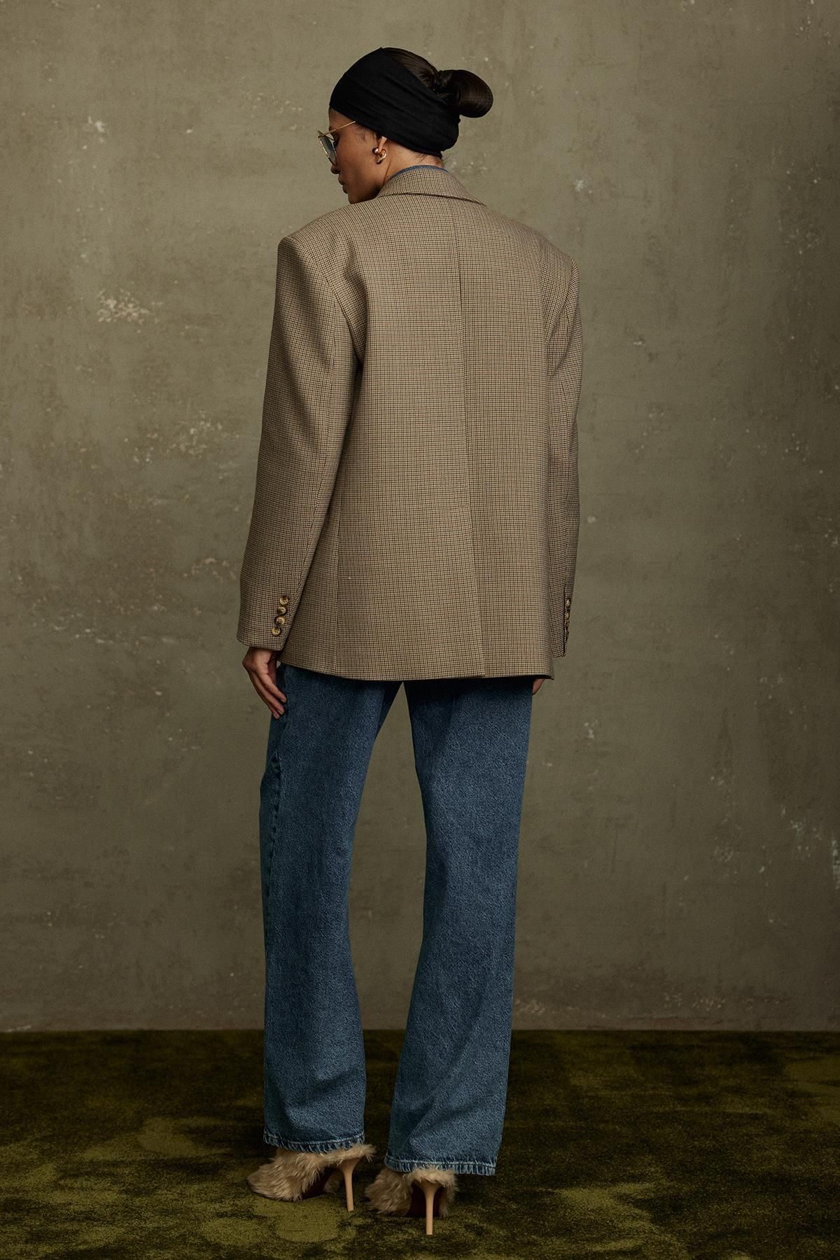 Sütlü Kahve Oldie Ekose Blazer Ceket Sütlü Kahve Oldie Ekose Blazer Ceket