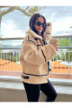Teddy Mont ZR Deri ve Kemer Detaylı Teddy Mont ZR Deri ve Kemer Detaylı