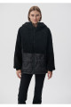 Kapüşonlu Siyah Sherpa Mont Loose Fit / Bol Rahat Kesim 1110215-900 Kapüşonlu Siyah Sherpa Mont Loose Fit / Bol Rahat Kesim 1110215-900