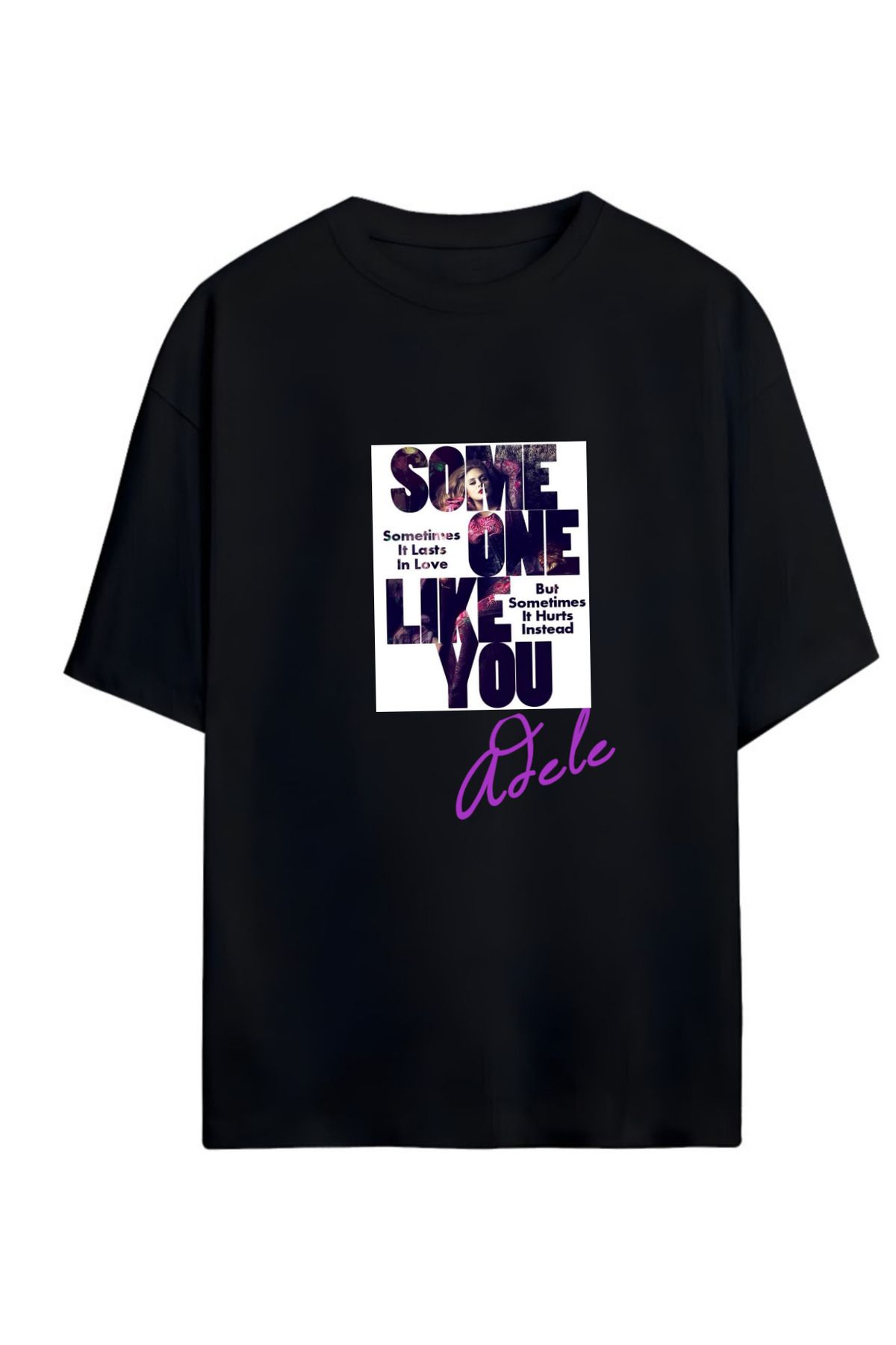 ADELE SOMEONE LIKE YOU BASKILI UNISEX OVERSIZE  T-SHIRT