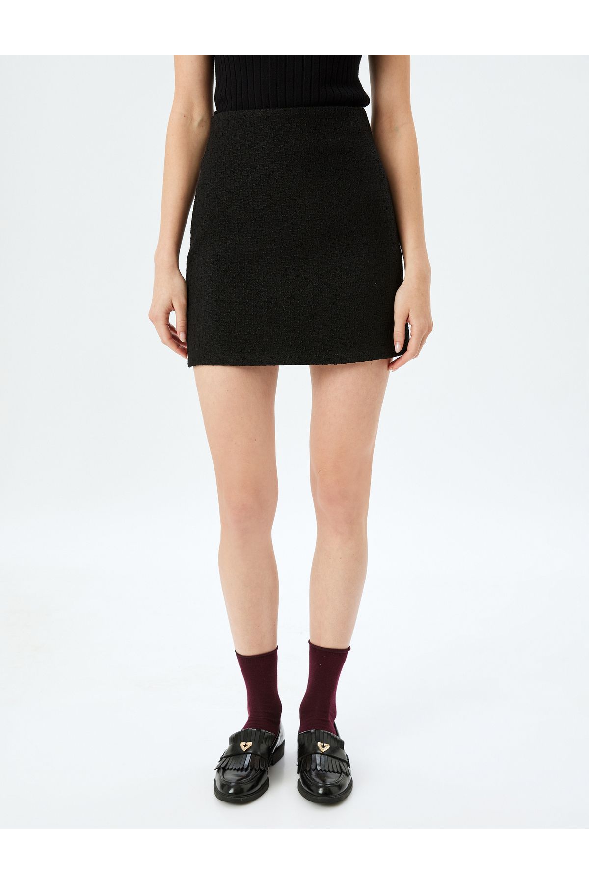 Standart Bel Slim Fit Mini Tüvit Etek Standart Bel Slim Fit Mini Tüvit Etek