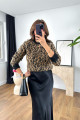 Pole Leopar Desenli Sakallı Triko Kazak Pole Leopar Desenli Sakallı Triko Kazak