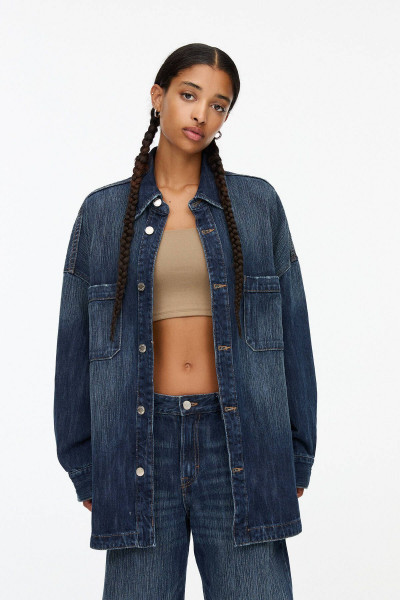 Oversize denim ince ceket Oversize denim ince ceket