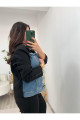 Siyah Denim Detaylı Tasarım Ceket Siyah Denim Detaylı Tasarım Ceket