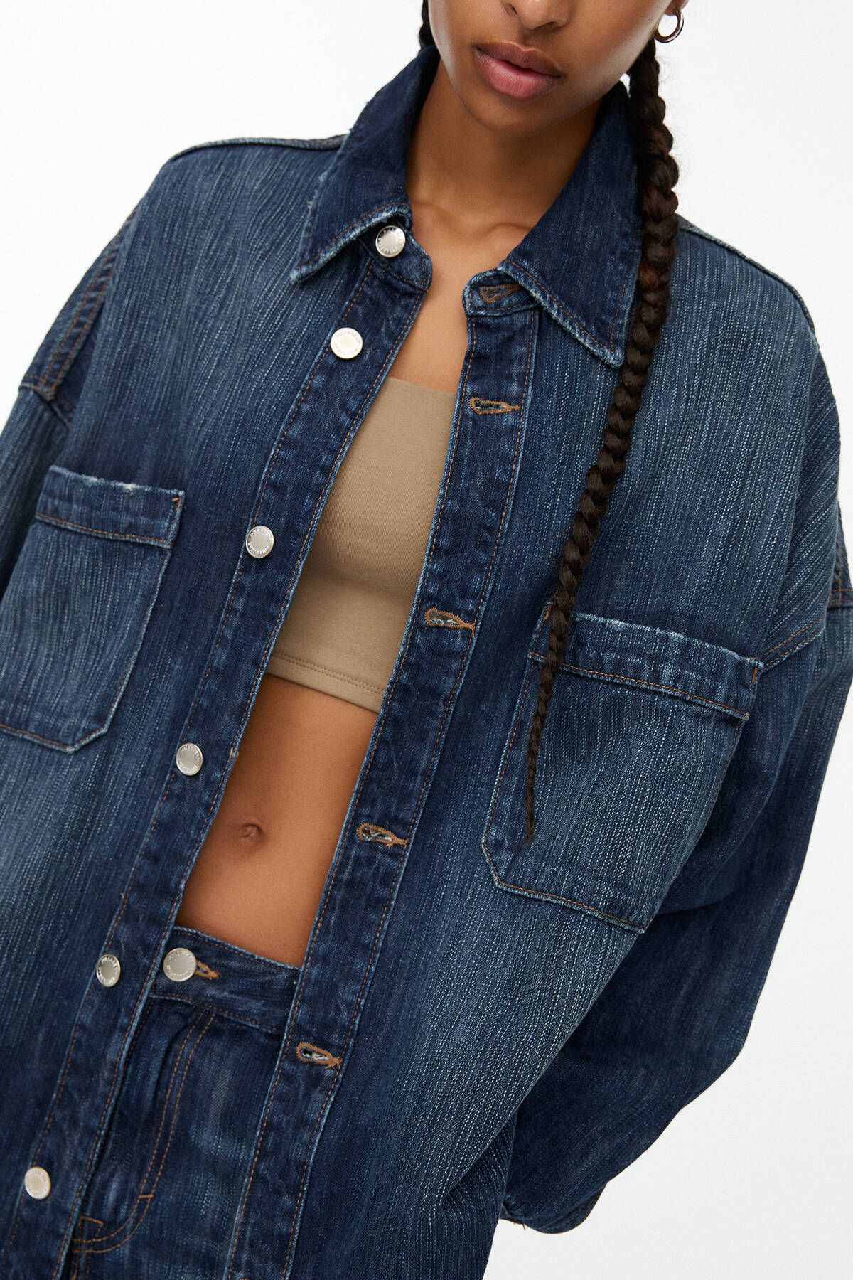Oversize denim ince ceket Oversize denim ince ceket