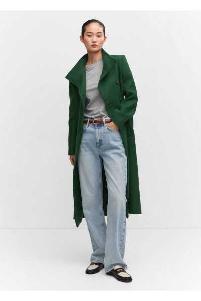 Kemerli Manteco Yünü Palto Kemerli Manteco Yünü Palto