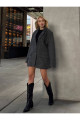 Oversize Kaşe Astarlı Blazer Gri Ceket Oversize Kaşe Astarlı Blazer Gri Ceket