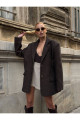 Oversize Kaşe Astarlı Blazer  Kahverengi Ceket Oversize Kaşe Astarlı Blazer  Kahverengi Ceket
