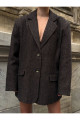 Oversize Kaşe Astarlı Blazer  Kahverengi Ceket Oversize Kaşe Astarlı Blazer  Kahverengi Ceket
