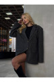 Oversize Kaşe Astarlı Blazer Gri Ceket Oversize Kaşe Astarlı Blazer Gri Ceket