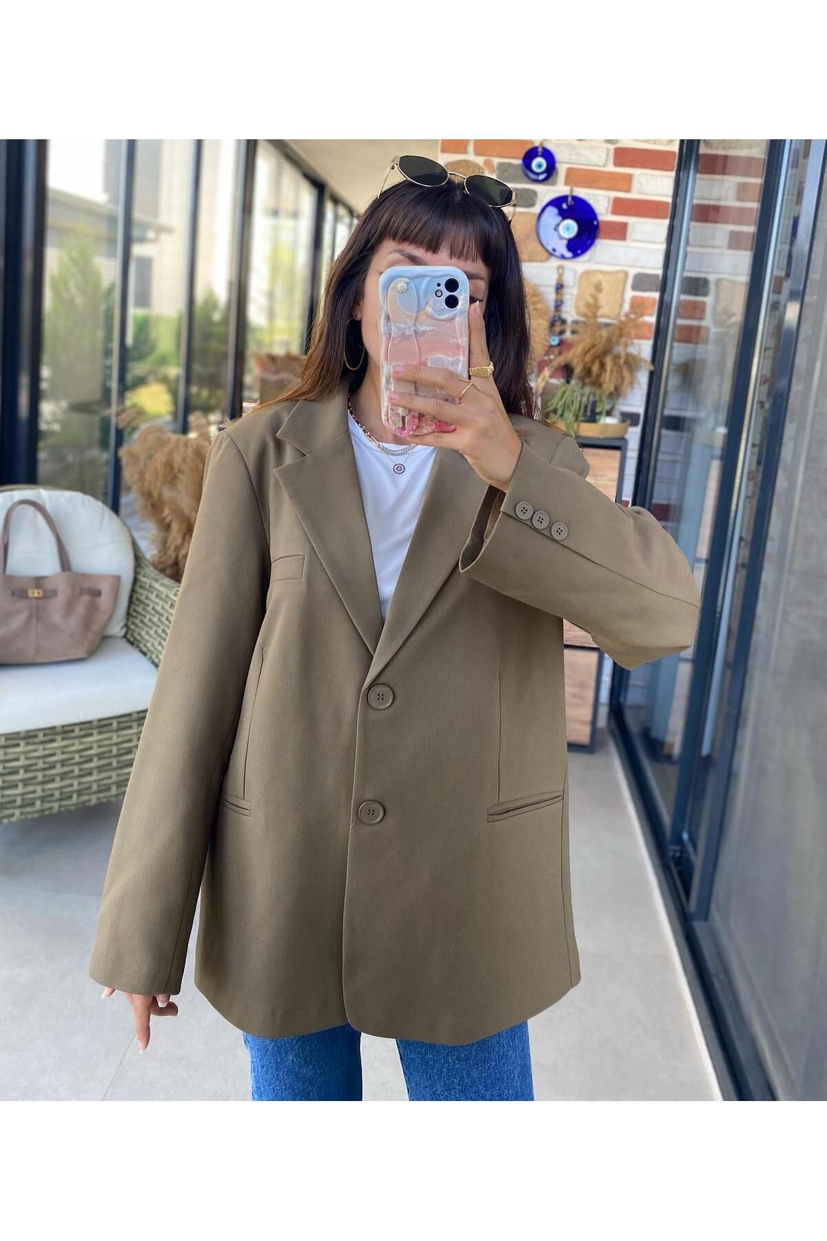 Oversize Premium içi astarlı Blazer Ceket Oversize Premium içi astarlı Blazer Ceket
