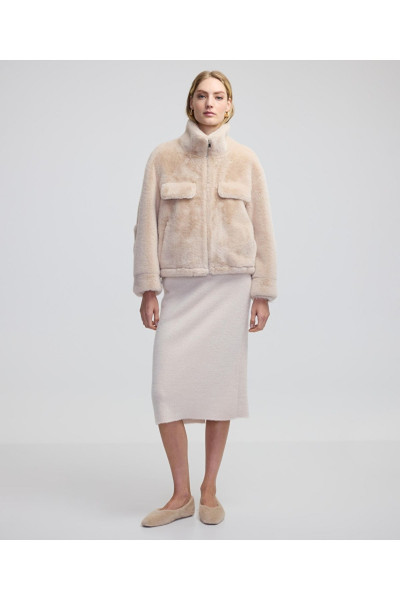 Metal fermuarlı pelüş mont Metal fermuarlı pelüş mont