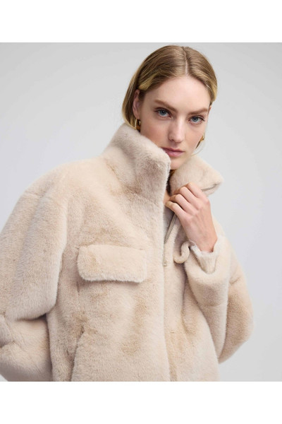 Metal fermuarlı pelüş mont Metal fermuarlı pelüş mont