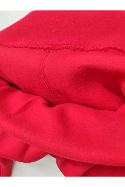 OMZU TAŞ DETAYLI KIRMIZI RENK İÇİ POLARLI  SWEAT  UZUNLUK 75 CM OMZU TAŞ DETAYLI KIRMIZI RENK İÇİ POLARLI  SWEAT  UZUNLUK 75 CM