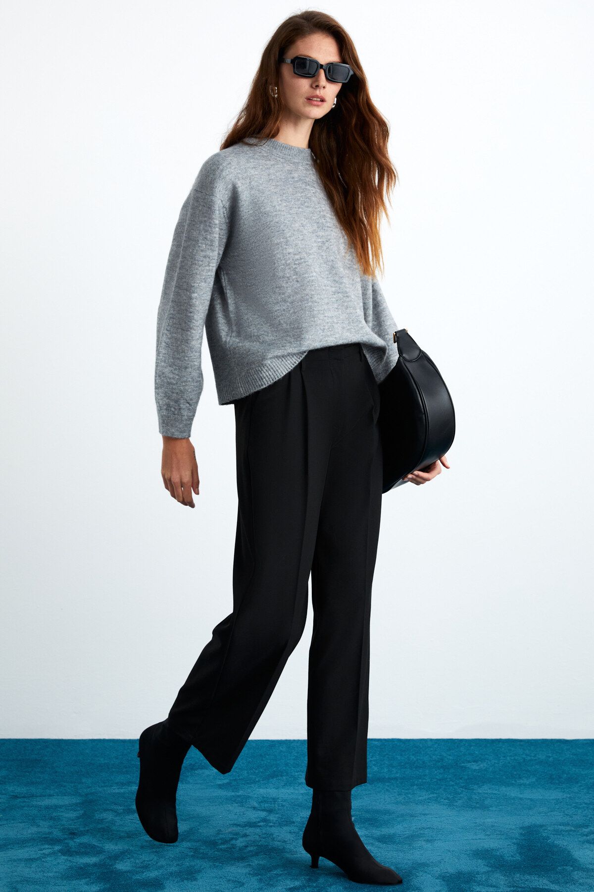 Nanna Kadın Oversize Fit Bol Kalıp Yuvarlak Yaka Recycle Triko Grimelanj Kazak Nanna Kadın Oversize Fit Bol Kalıp Yuvarlak Yaka Recycle Triko Grimelanj Kazak