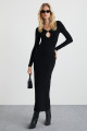 Lurvın Kadın Viscon Likralı Dekolte Yaka Vücüdü Saran Bodycon Maxi Siyah Elbise Lurvın Kadın Viscon Likralı Dekolte Yaka Vücüdü Saran Bodycon Maxi Siyah Elbise