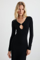Lurvın Kadın Viscon Likralı Dekolte Yaka Vücüdü Saran Bodycon Maxi Siyah Elbise Lurvın Kadın Viscon Likralı Dekolte Yaka Vücüdü Saran Bodycon Maxi Siyah Elbise