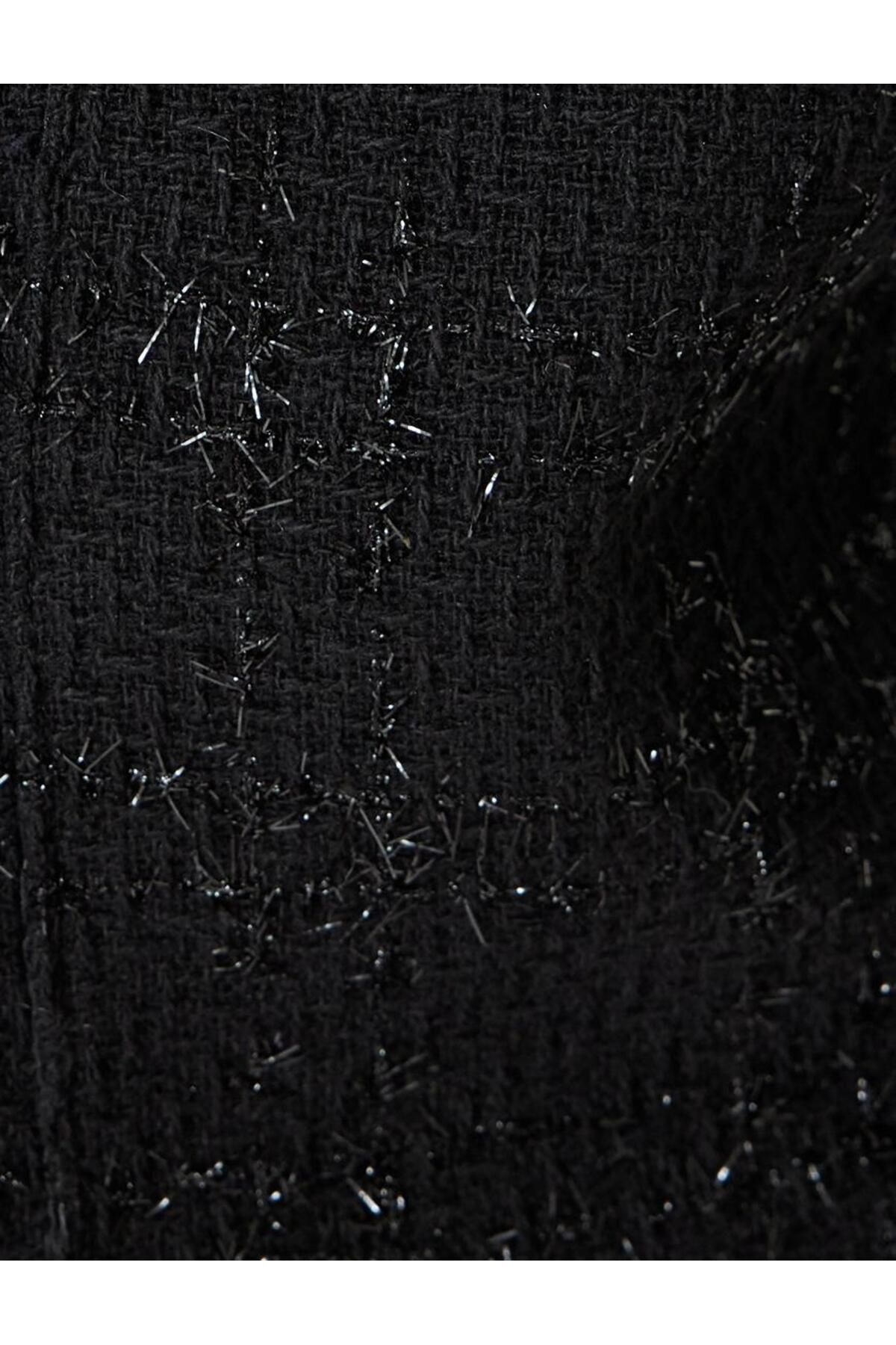 Tüvit Crop Ceket Düğmeli Kapaklı Cep Detaylı Tüvit Crop Ceket Düğmeli Kapaklı Cep Detaylı