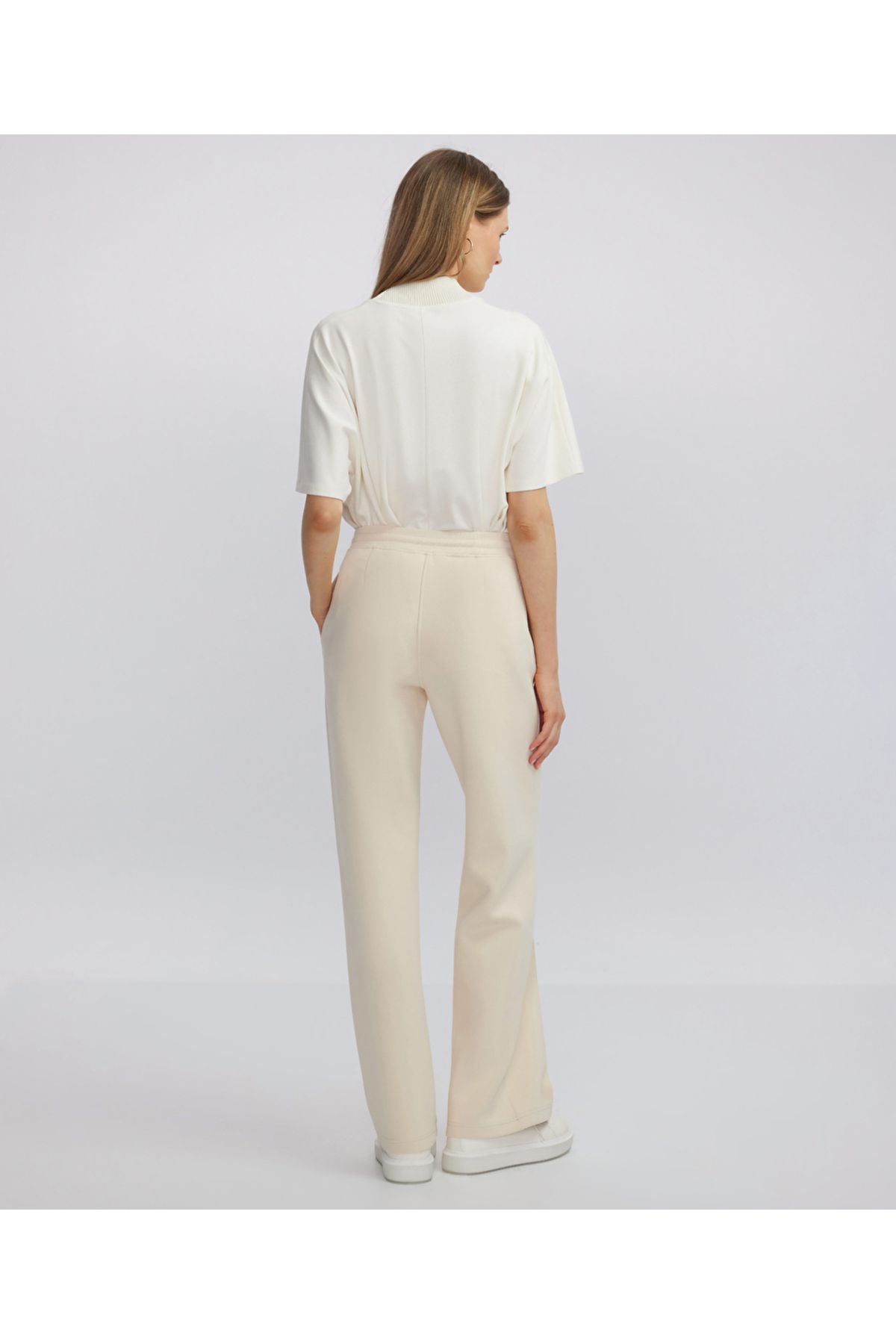 Nervür dikişli straight fit pantolon Nervür dikişli straight fit pantolon