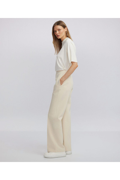Nervür dikişli straight fit pantolon Nervür dikişli straight fit pantolon