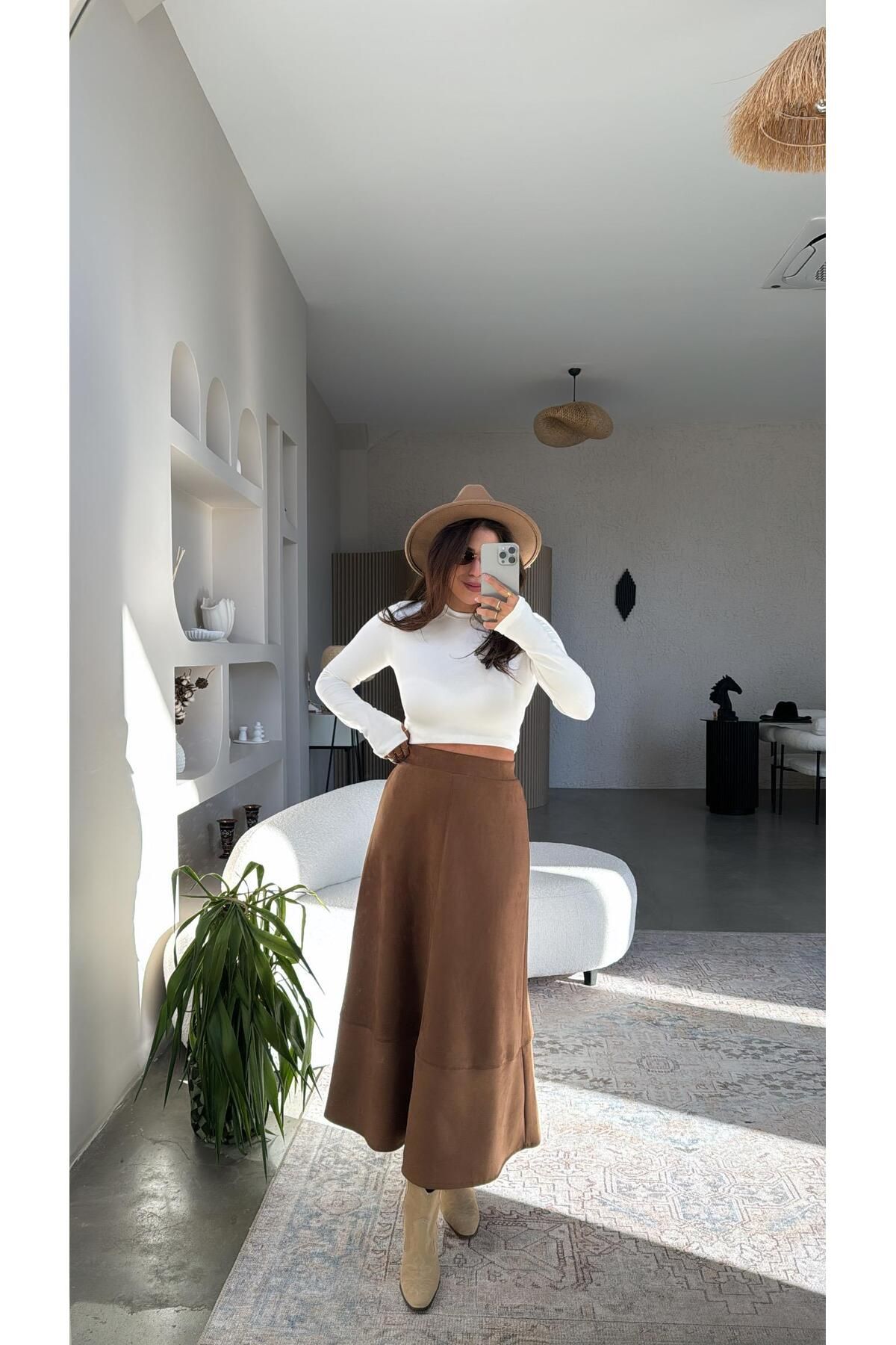 Kahverengi Nubuk Maxi Boy Etek Kahverengi Nubuk Maxi Boy Etek