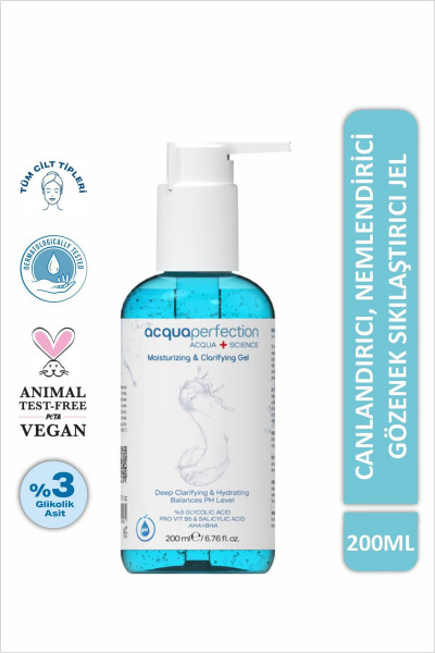 Canlandırıcı Nemlendirici Ve Gözenek Sıkılaştırıcı Glikolik Salisilik Asit Yüz Temizleme Jeli 200 ml Canlandırıcı Nemlendirici Ve Gözenek Sıkılaştırıcı Glikolik Salisilik Asit Yüz Temizleme Jeli 200 ml