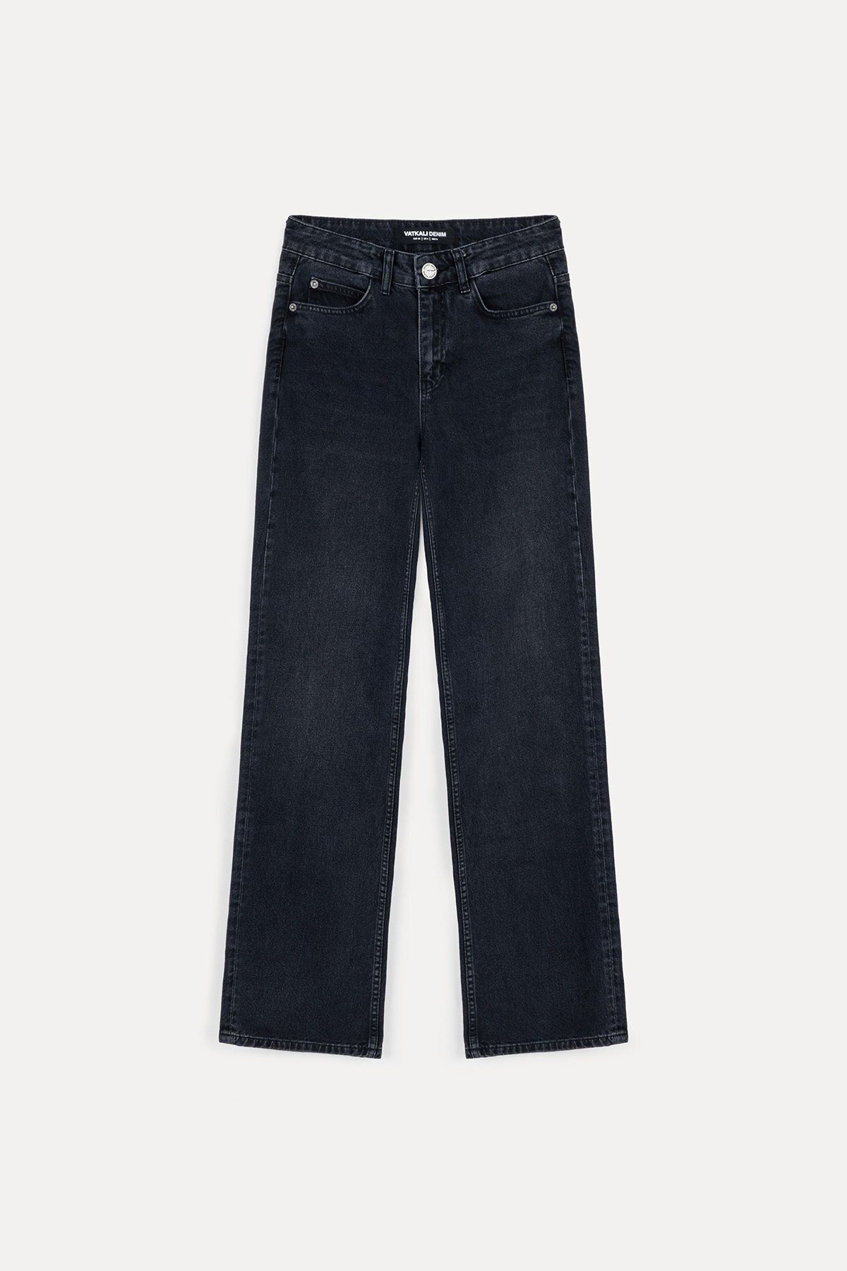 Long length yüksek bel jean